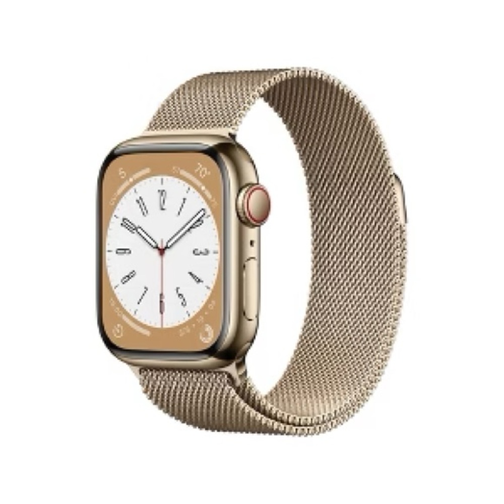 Apple Watch Series 8 GPS + Cellular Stainless Steel Case Gold 41mm Milanese Loop